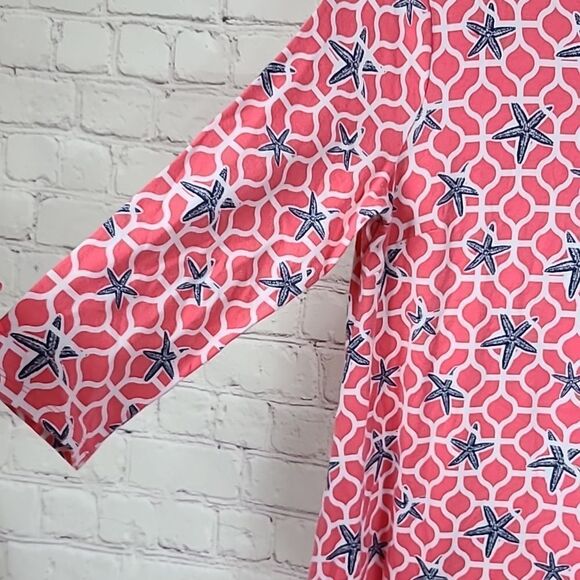 Crown & Ivy PETITE Starfish Pullover Knit Dress Nautical Pink Mini A-line PS - Picture 6 of 9